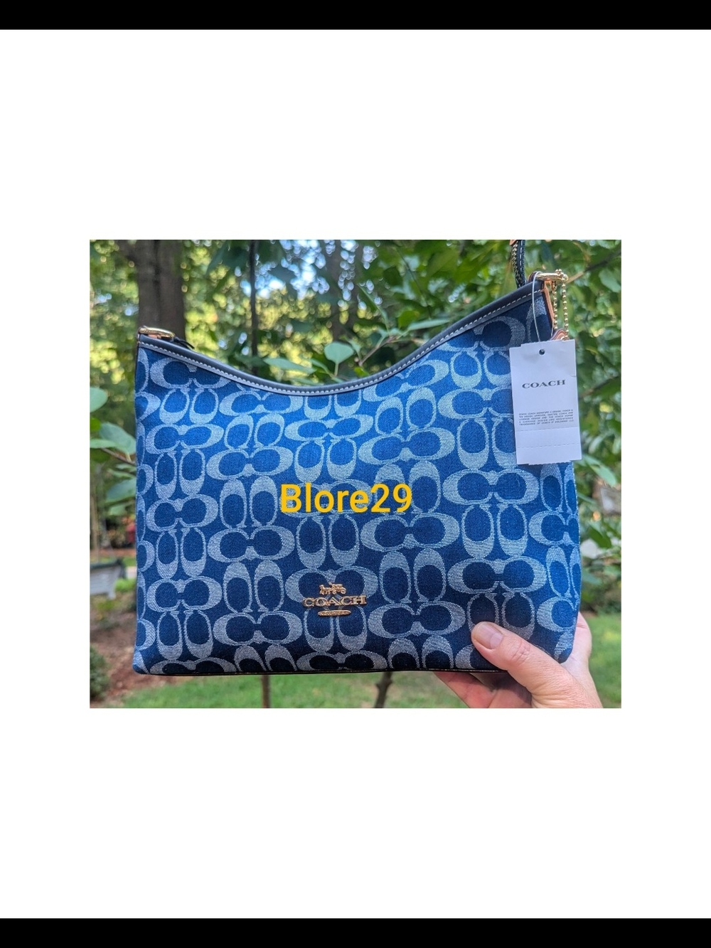 NWT Blue signature denim coach Laurel.